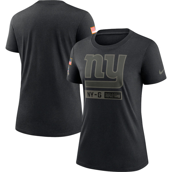 Women's New York Giants Black Salute To Service Performance T-Shirt 2020(Run Small)